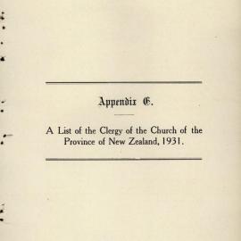 Clergy List from General Synod Proceedings 1913