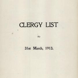 Clergy List from General Synod Proceedings 1913 - Diocese of Christchurch