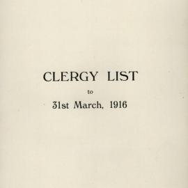 Clergy List General Synod Proceedings 1916 - Diocese of Auckland