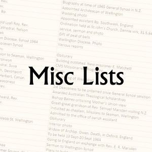 Misc Lists